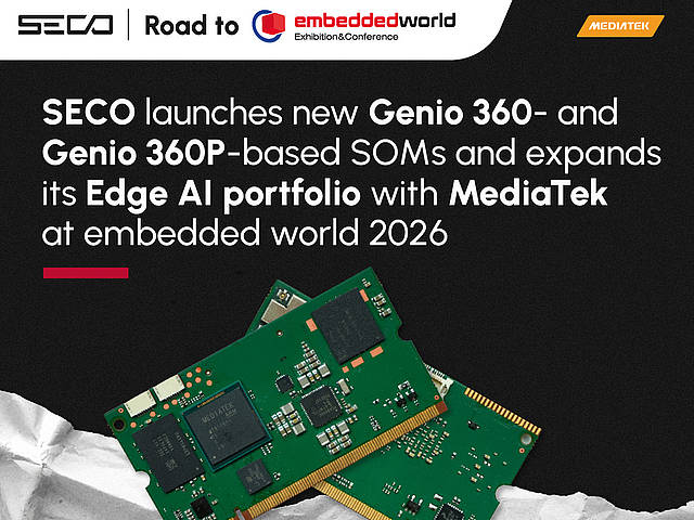 SECO launches Genio360-based SOMs with Mediatek at EW26